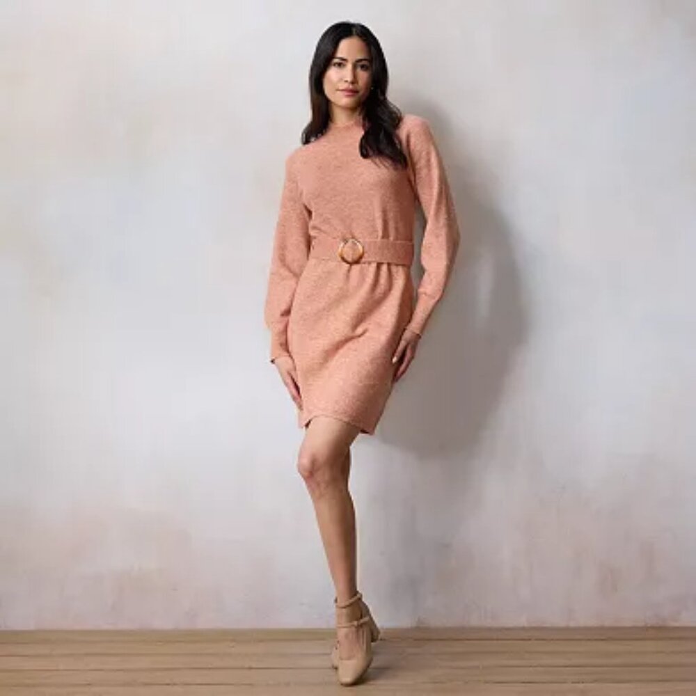 Lauren Conrad Medium Knit Peach Colored Dress